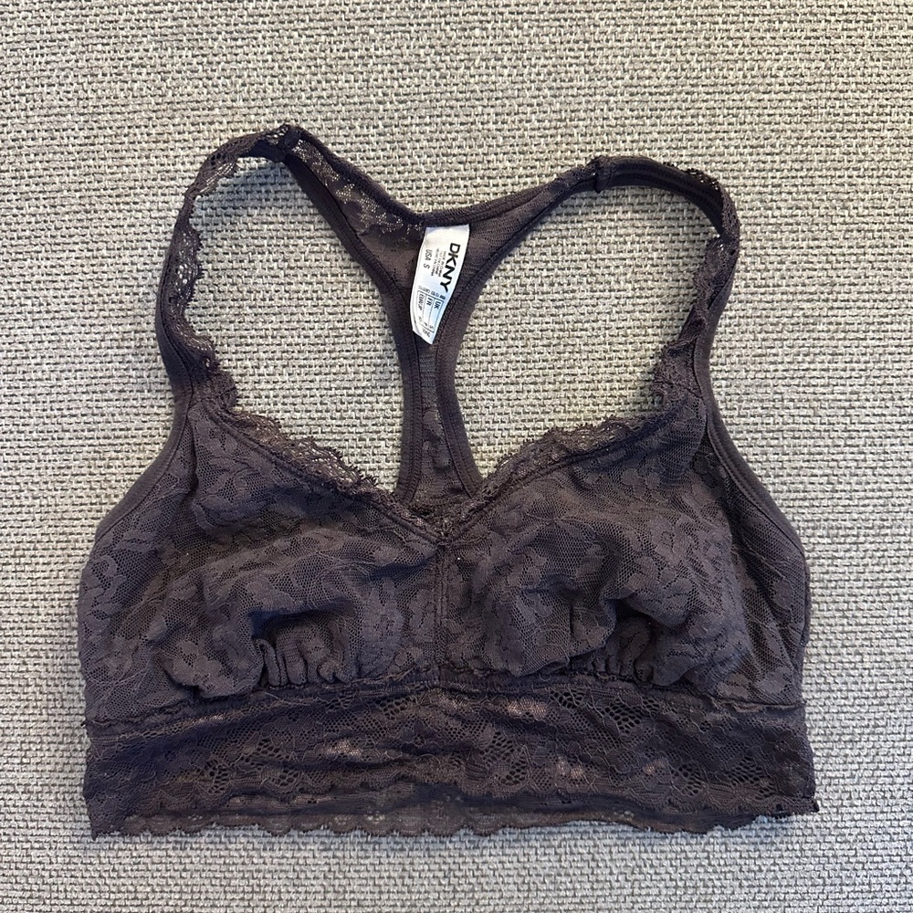 DKNY Charcoal Lace Bralette Intimates & Sleepwear